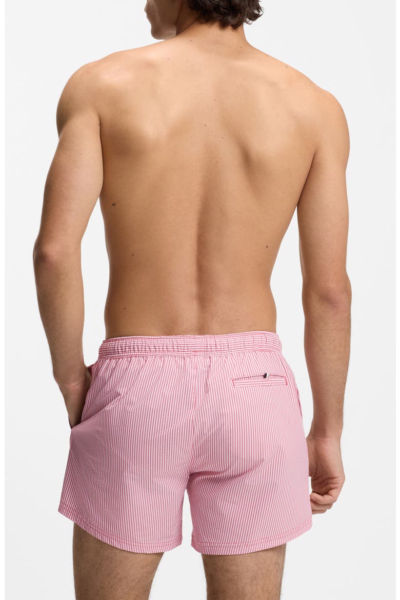 Velvetfish Seersucker Swim Trunks, Alternate, color, DARK RED