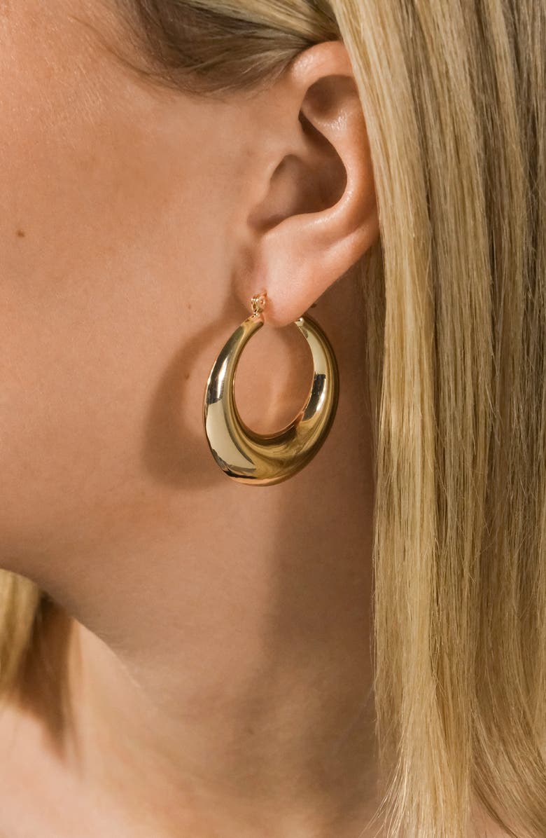 Sterling Forever Quinn Tube Hoops, Alternate, color, Gold