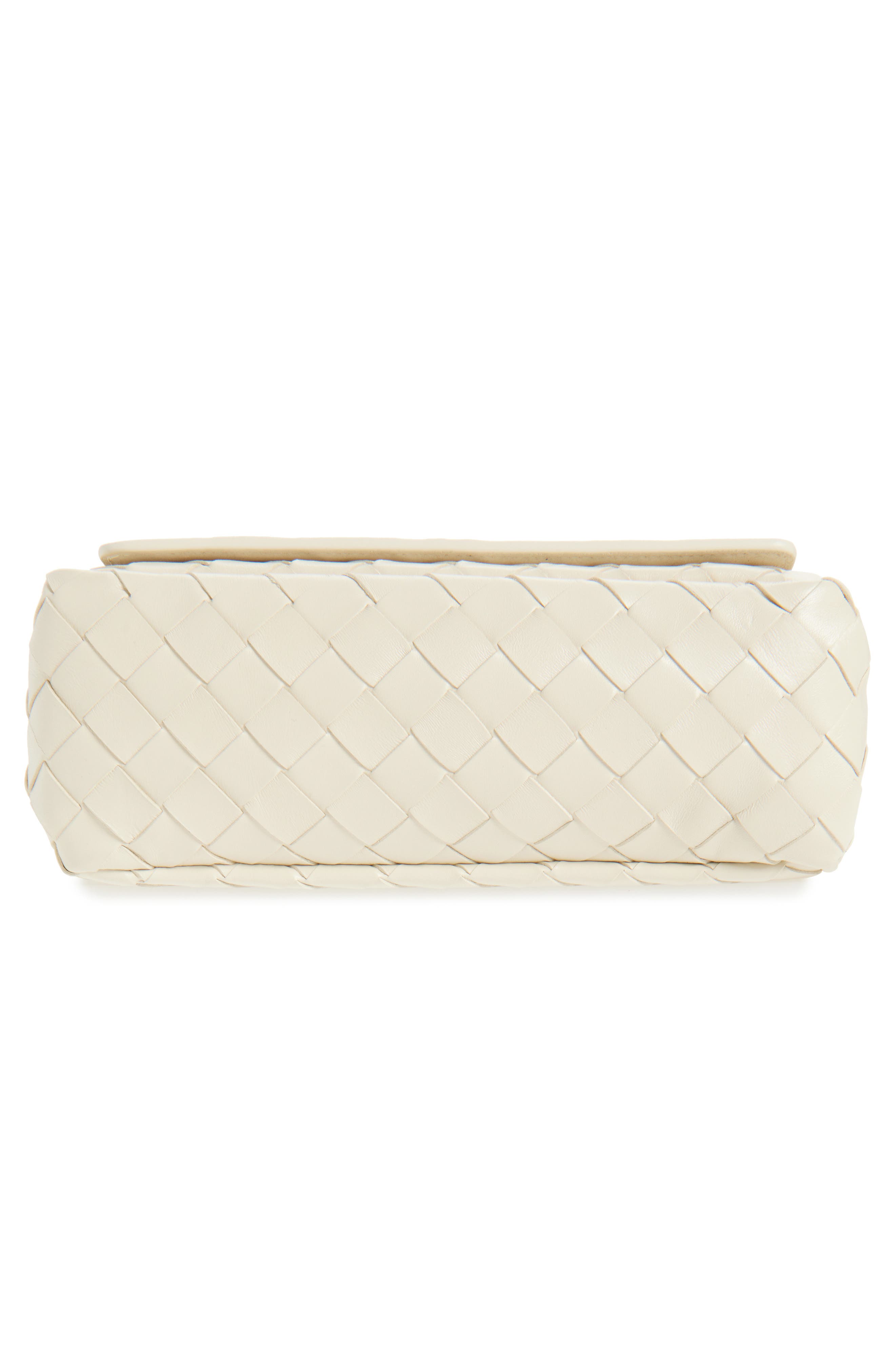 Bottega Veneta Discoteca Intrecciato Leather Crossbody Pouch, Alternate, color, 9197 Sea Salt-Gold