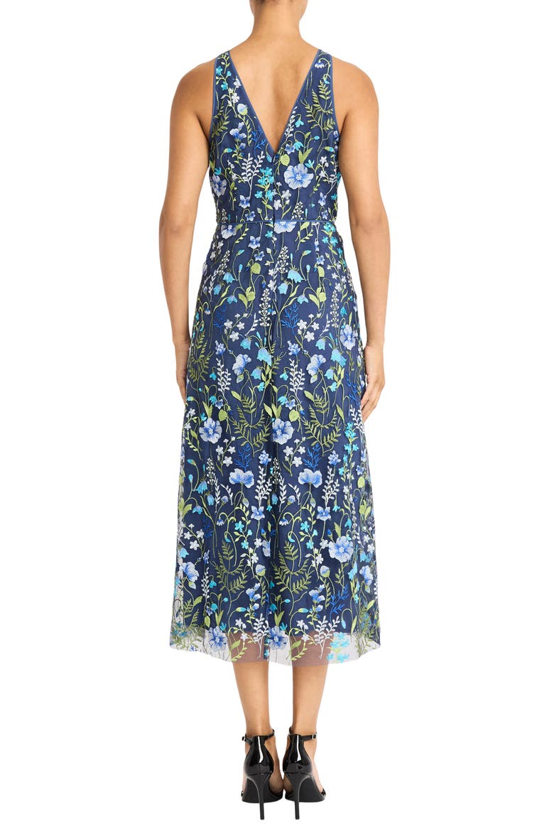 Embroidered Floral Halter Neck Dress, Alternate, color, BLUE/ GREEN