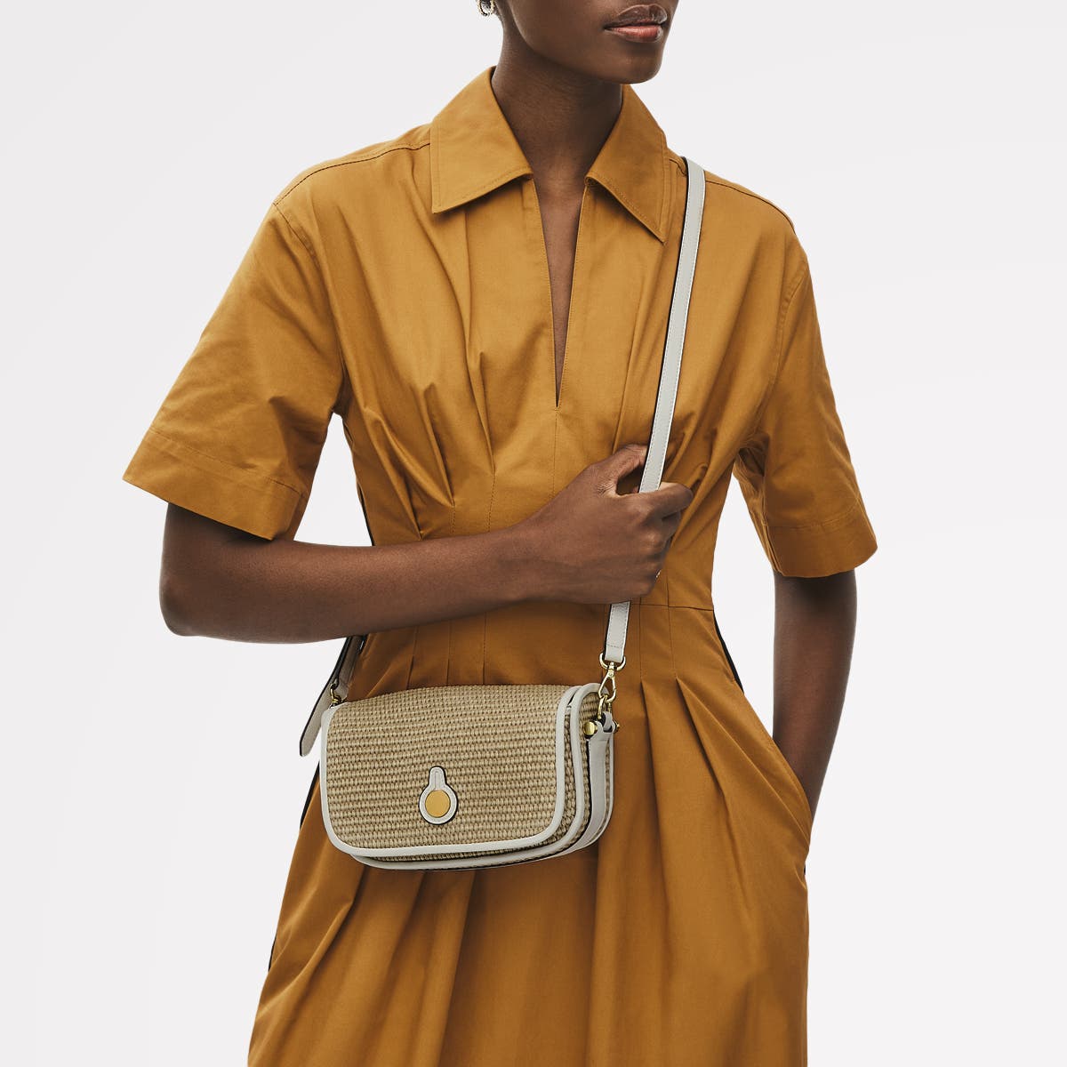 Radley Bathurst Mews - Raffia Small Flapover Crossbody Bag, Alternate, color, 