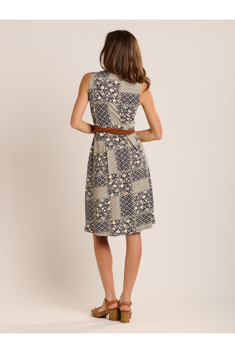 Iro V-Neck Printed Dress, Alternate, color, Navy
