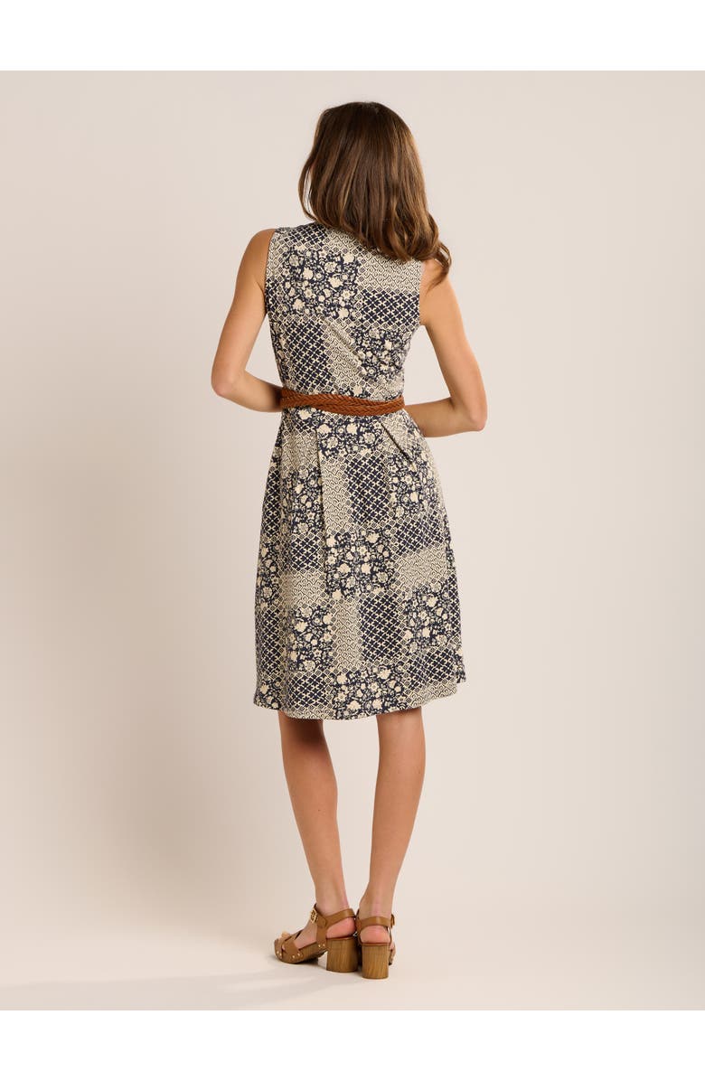 Brakeburn Iro V-Neck Printed Dress, Alternate, color, Navy