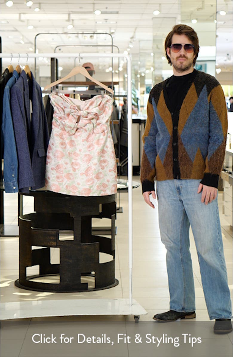 Fable Metallic Bow Strapless Cocktail Minidress, sales video thumbnail