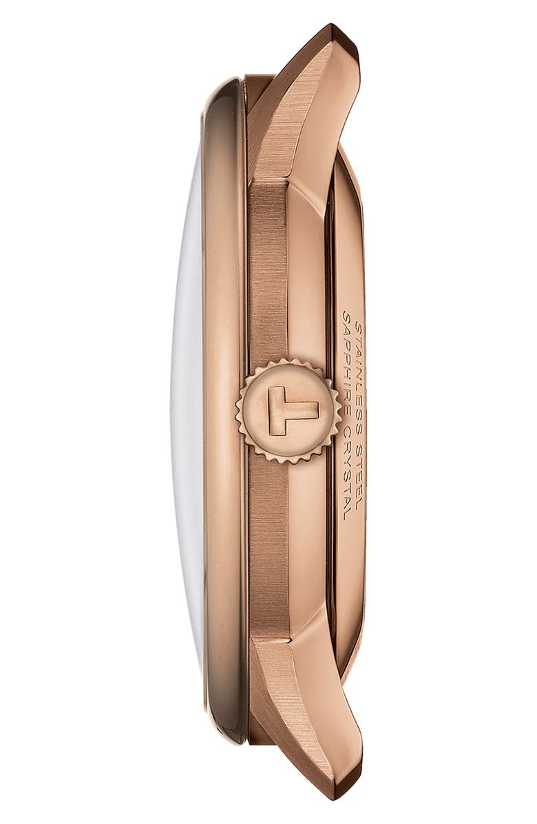 Tissot Chemin des Tourelles Powermatic 80 Leather Strap Watch, 39mm, Alternate, color, Dark Brown