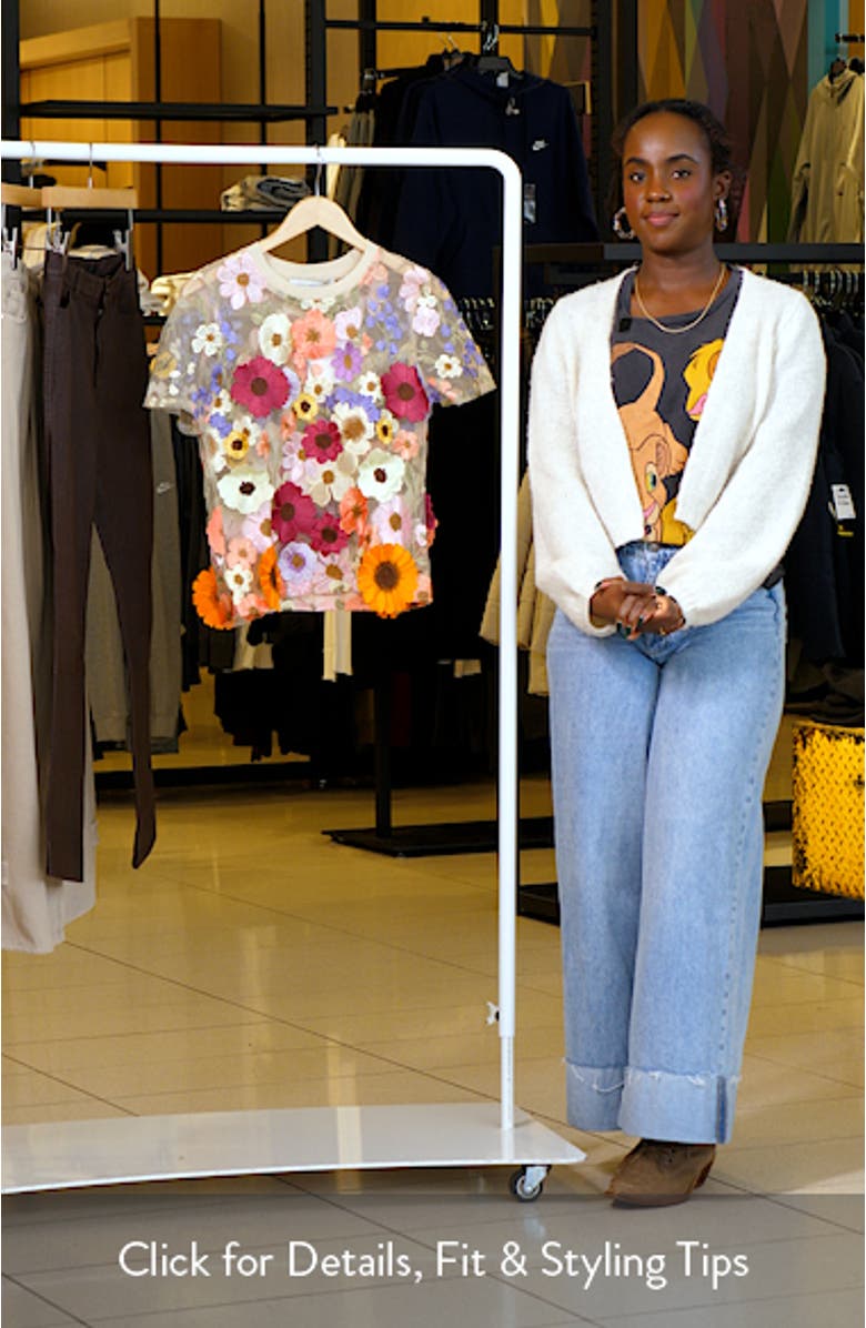 Floral Embroidered Appliqué Organza Top, sales video thumbnail