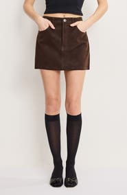 Good American Better Than Faux Suede '90s Miniskirt