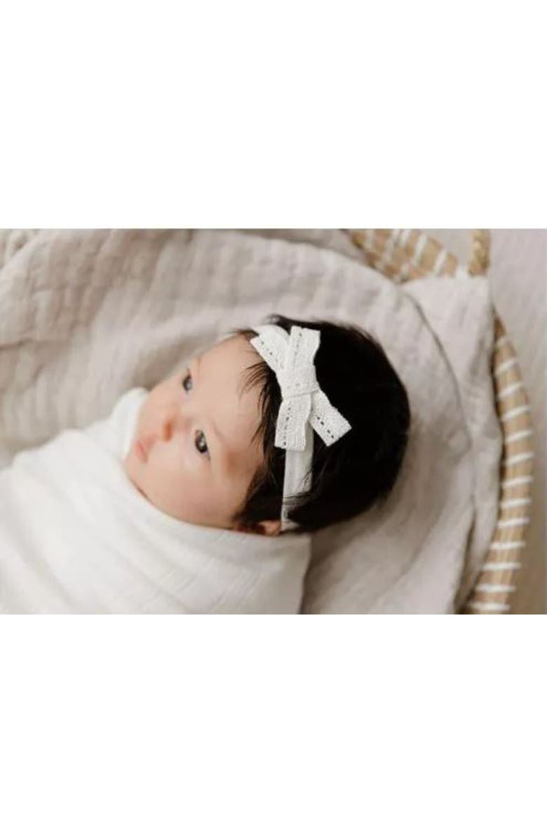 Ely's & Co. Baby Lace Trim Pointelle Headband, Alternate, color, Cream