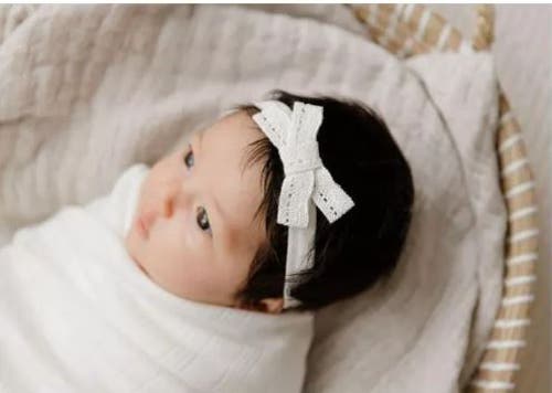 Ely's & Co. Baby Lace Trim Pointelle Headband In Cream