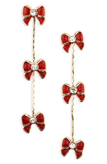 Leith Bow Linear Earrings In Gold