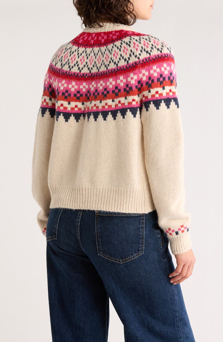 Marine Layer Fiorella Fair Isle Cardigan, Alternate, color, Warm Fair Isle