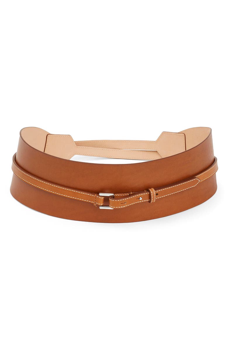 Lafayette 148 New York Leather Belt, Main, color, 