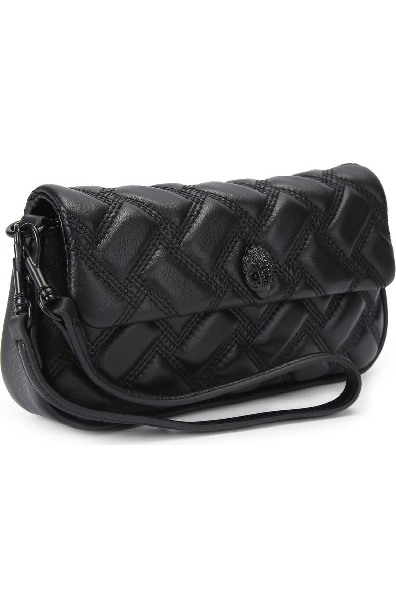 Kurt Geiger London Pickle Drench Quilted Leather Shoulder Bag, Alternate, color, Black
