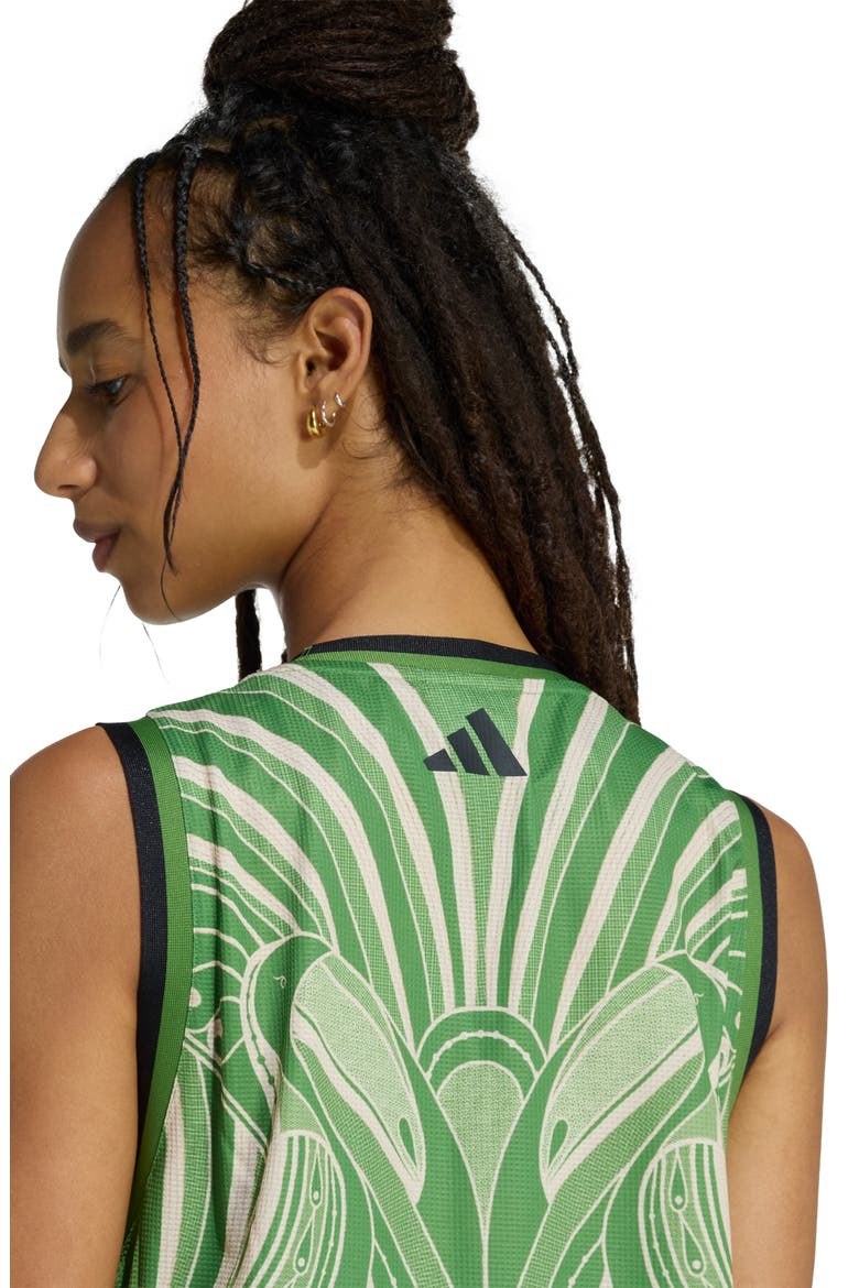 x Farm Rio Print Jersey Dress, Alternate, color, CREW GREEN/ BLACK