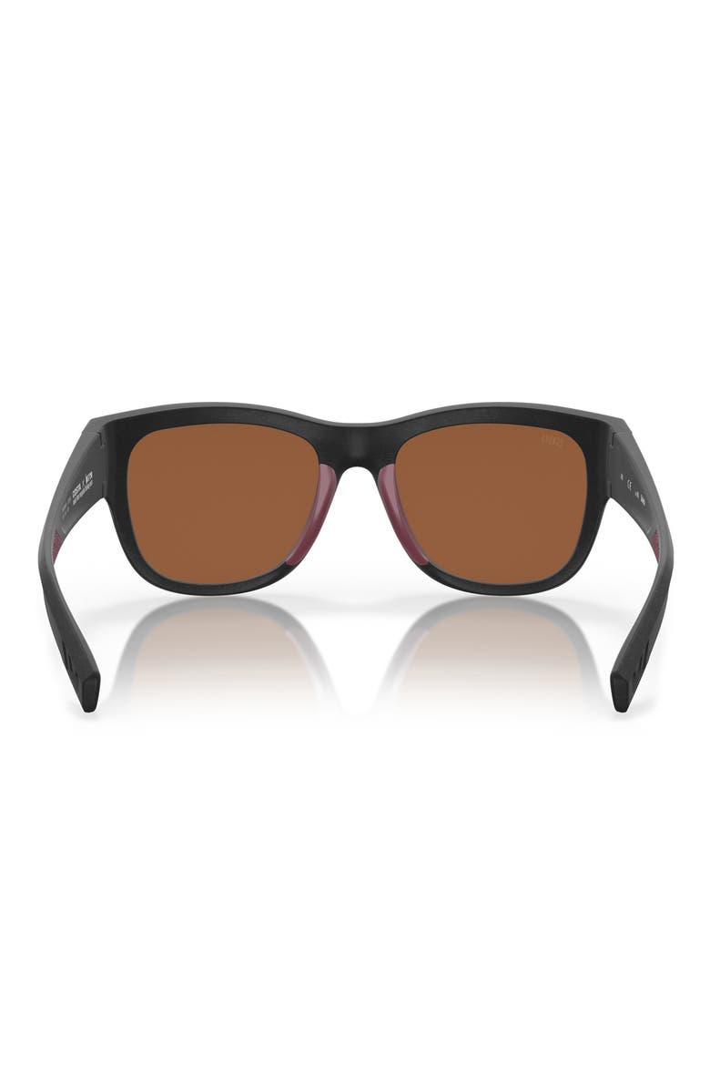 Caleta 55mm Polarized Mirrored Sunglasses, Alternate, color, NET BLACK / COPPER SILVER 580G