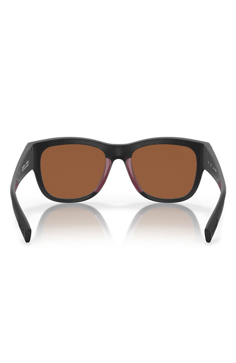 Costa Del Mar Caleta 55mm Polarized Mirrored Sunglasses, Alternate, color, Net Black / Copper Silver 580G