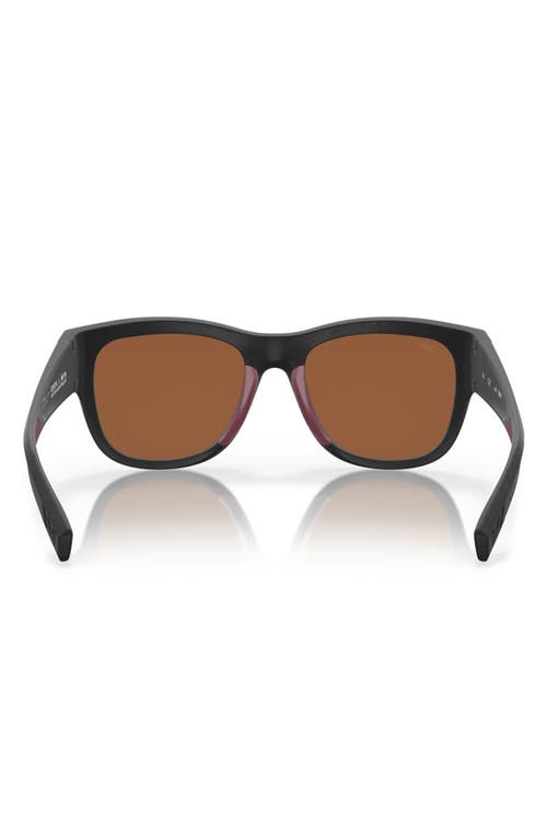 Costa Del Mar Caleta 55mm Polarized Mirrored Sunglasses In Black
