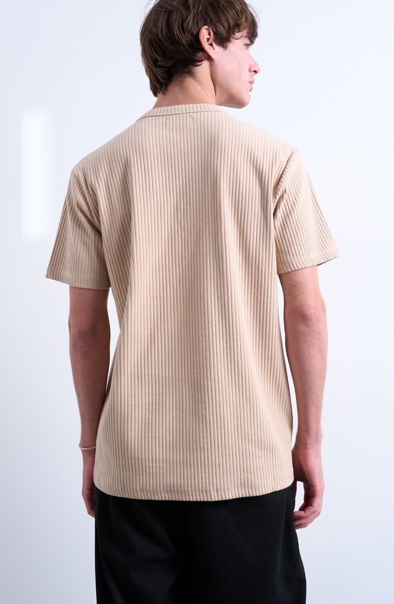 Topman Heavyweight Rib T-Shirt, Alternate, color, Camel