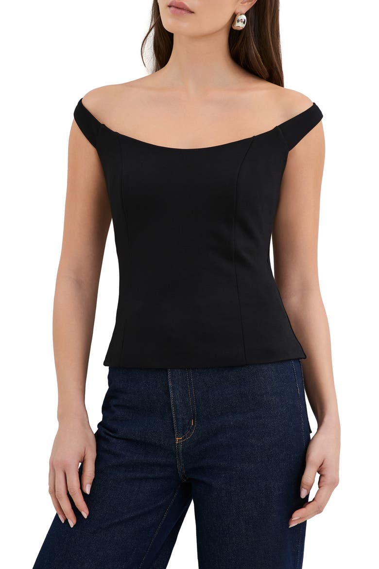 Eliana Off the Shoulder Top, Main, color, BLACK