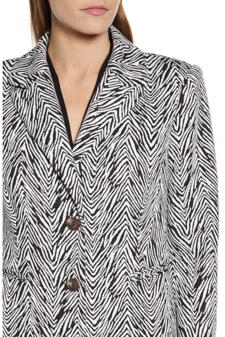 Zebra Jacquard Coat, Alternate, color, RICH BLACK
