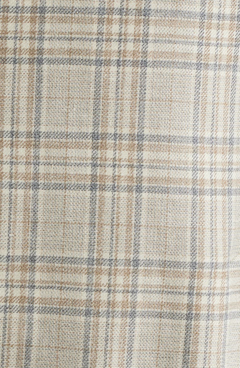 Heritage Gold Tan & Grey Plaid Wool & Silk Blend Sport Coat, Alternate, color, Mid Grey