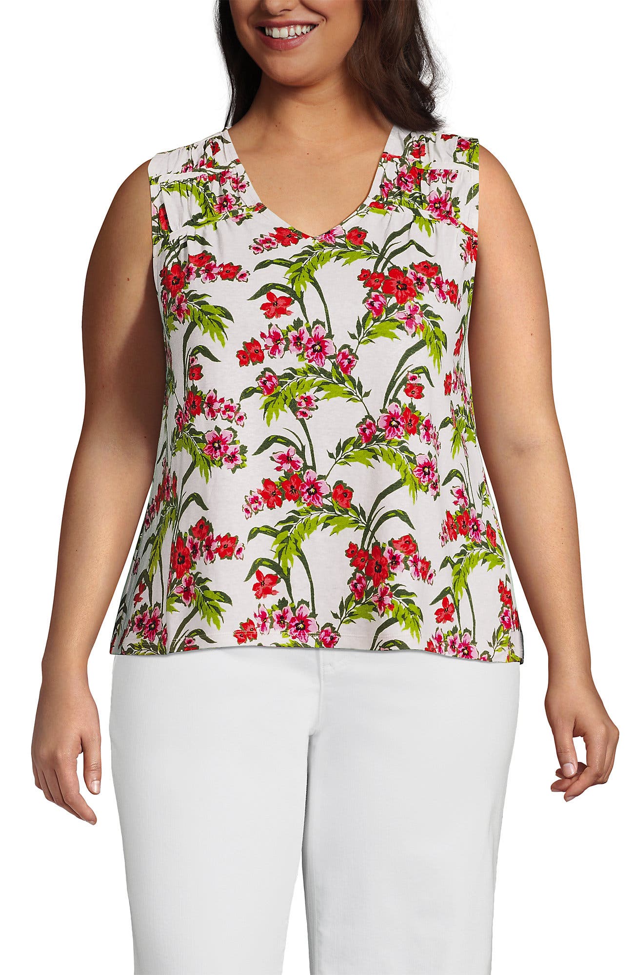 Ivory/Pink Multi Floral Tropic