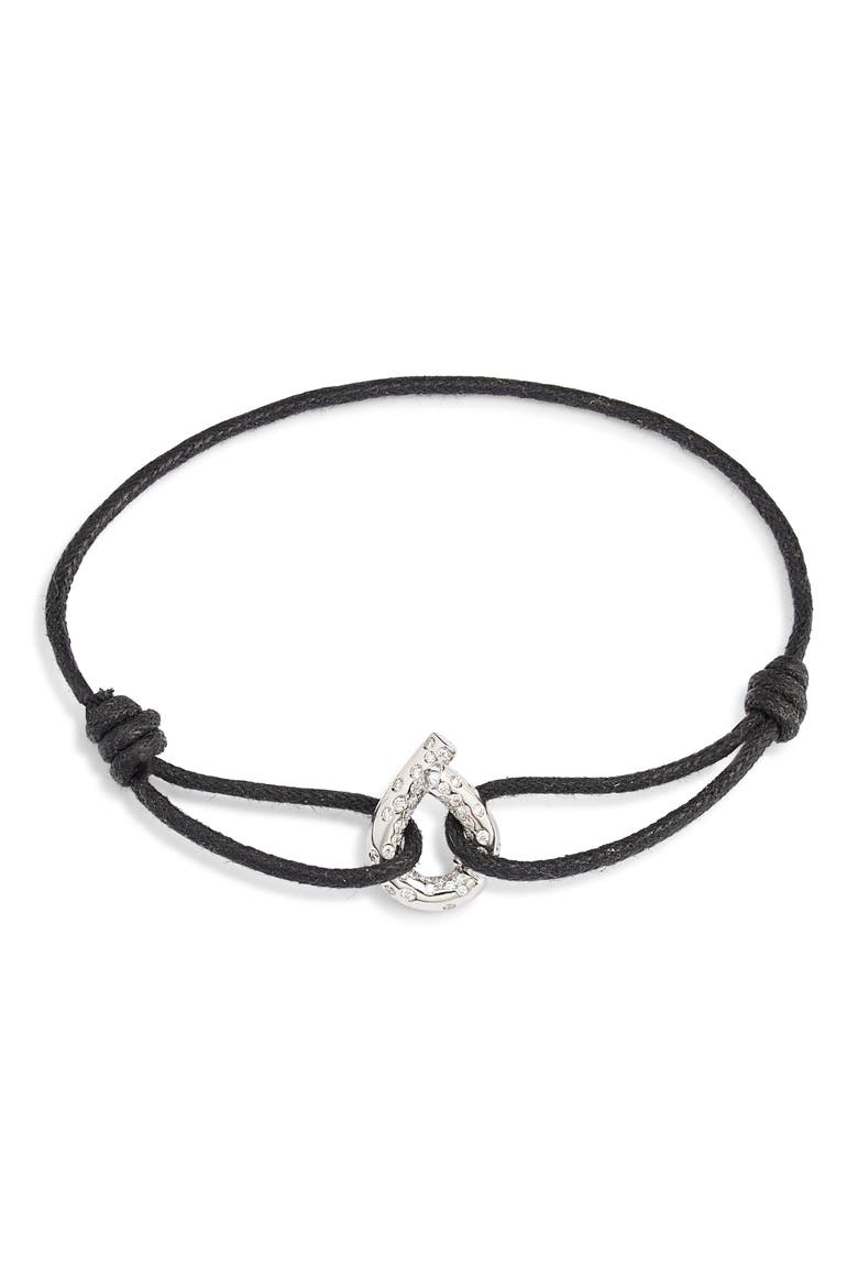Oera Edition Diamond Cotton Cord Bracelet, Main, color, WHITE GOLD