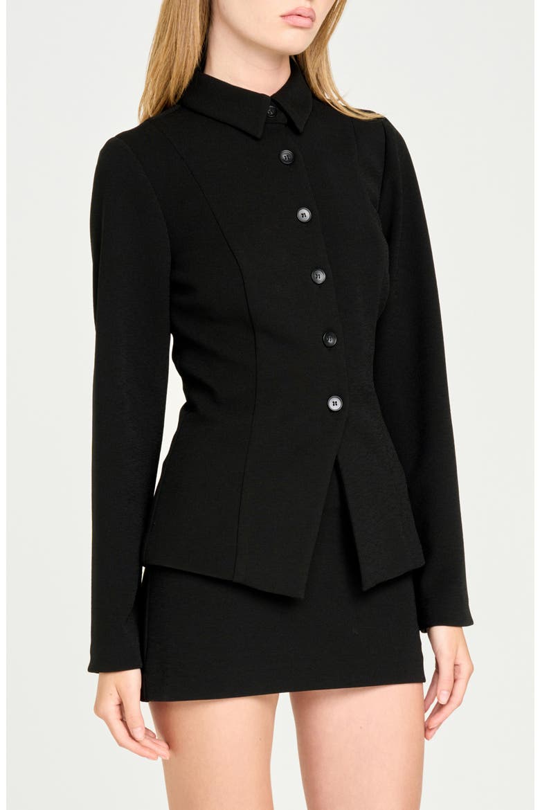 Monica Button Front Jacket, Alternate, color, BLACK