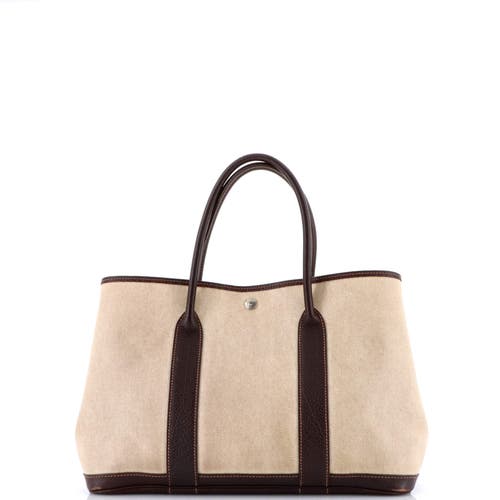 Pre-owned Hermes  Hermes Garden Party Tote Toile And Leather 36