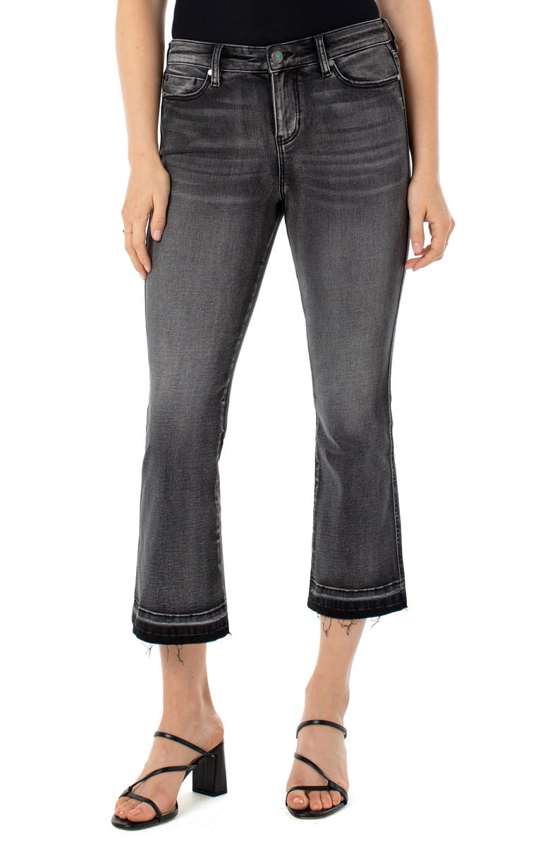 Liverpool High Waist Raw Released Hem Kick Flare Crop Jeans, Main, color, 