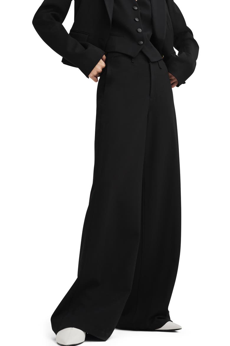 Sofie High Waist Ponté Wide Leg Pants, Alternate, color, BLACK