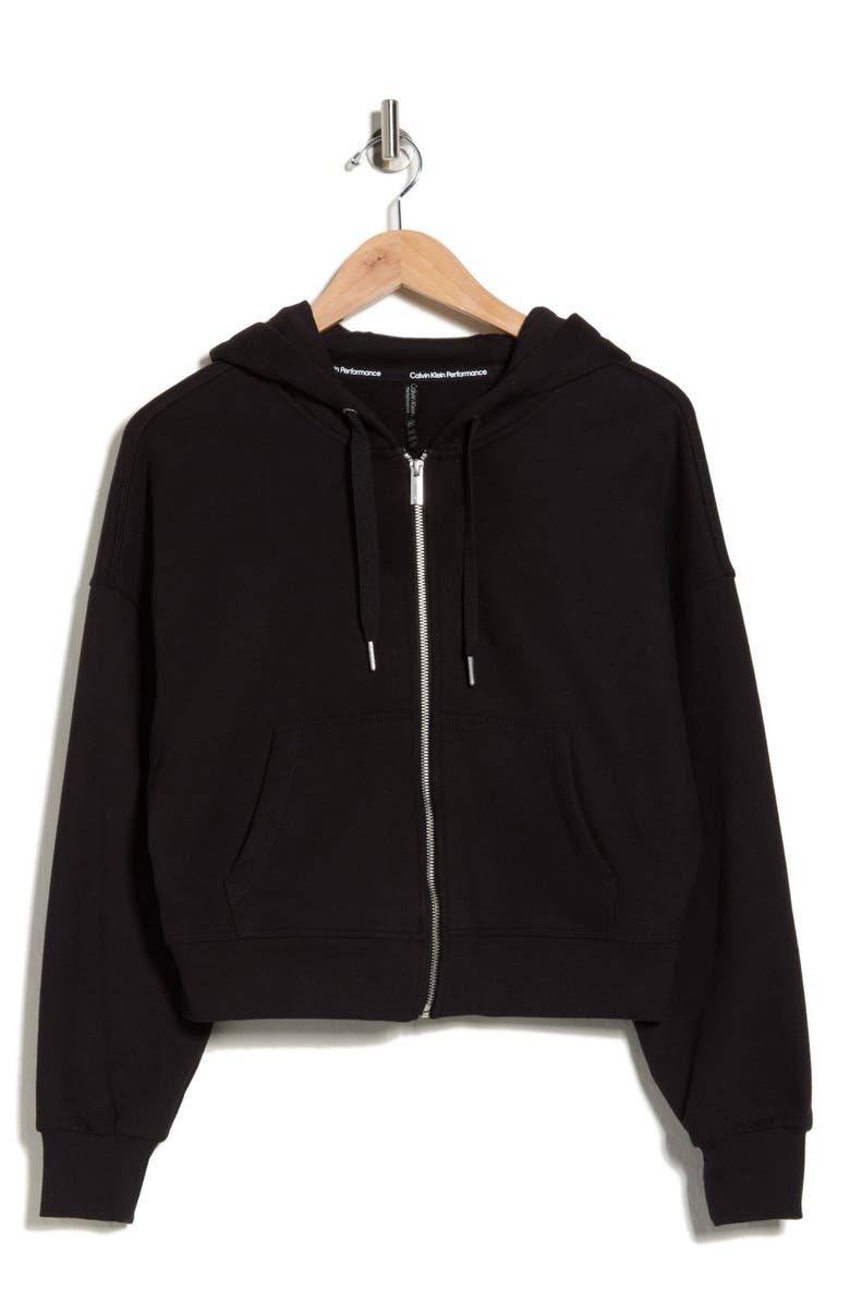 CALVIN KLEIN PERFORMANCE Fleece Full Zip Hoodie, Alternate, color, Black