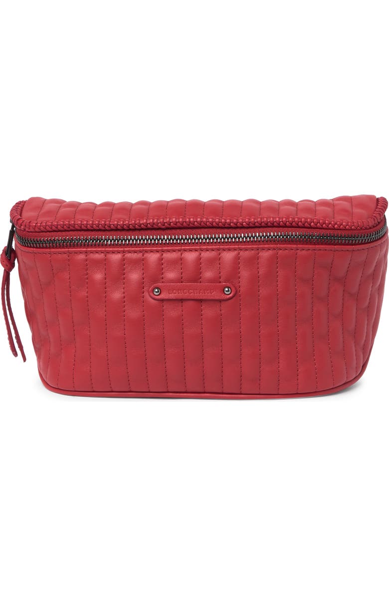 Longchamp Quilted Leather Shoulder Bag, Main, color, Red