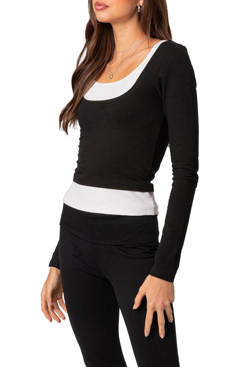 EDIKTED Harriet Layered Long Sleeve Top, Alternate, color, 
