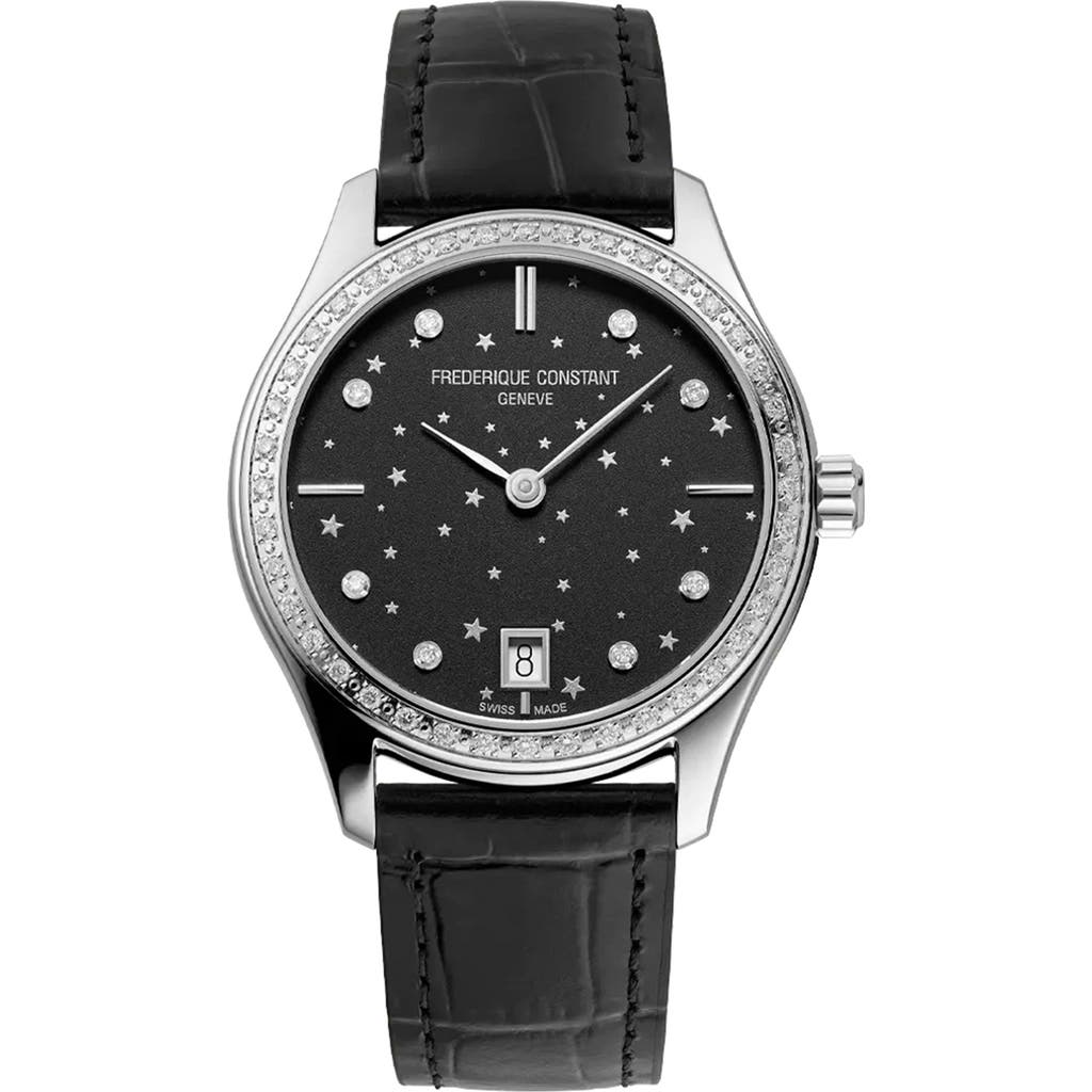 FREDERIQUE CONSTANT Classic Leather Strap Watch, 36mm in Silver  product