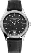 FREDERIQUE CONSTANT Classic Leather Strap Watch, 36mm