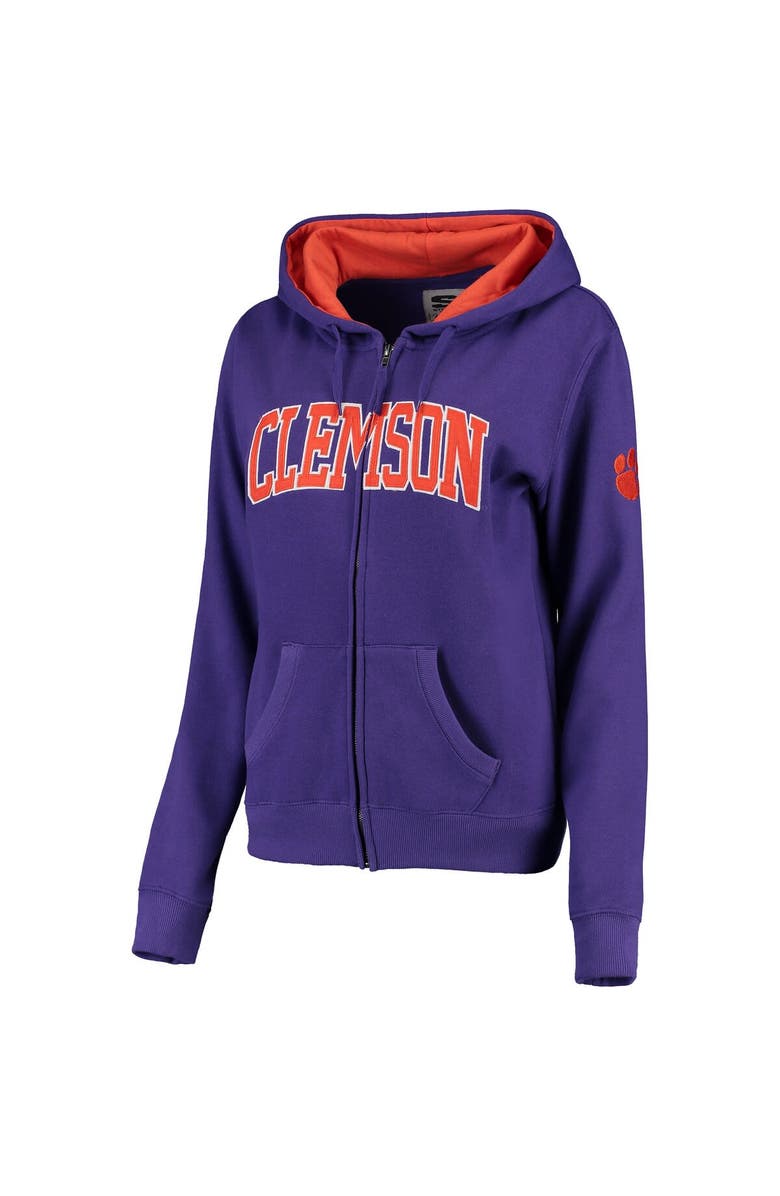 COLOSSEUM Women's Purple Clemson Tigers Arched Name Full-Zip Hoodie, Main, color, Purple