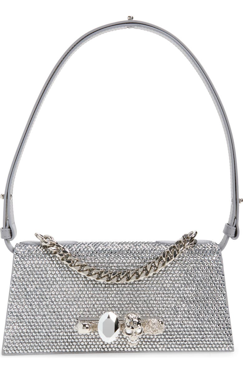 McQueen Mini Jeweled Shoulder Bag, Main, color, Lead