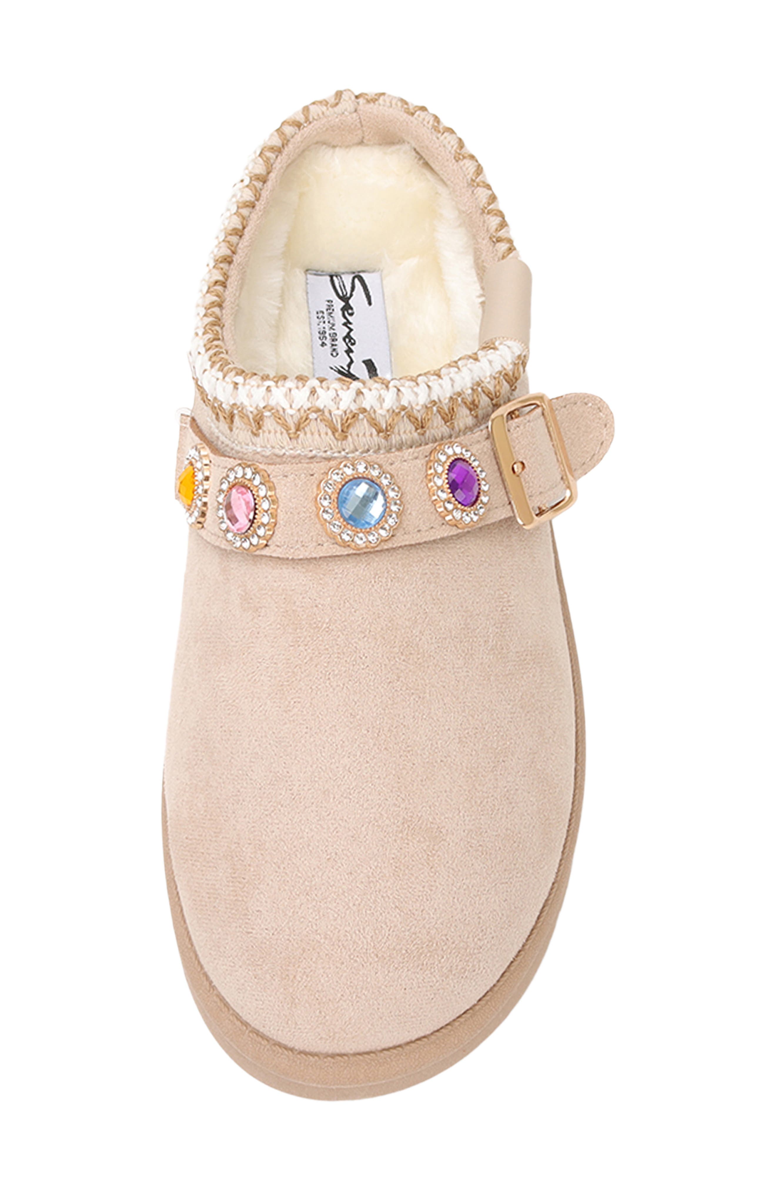 Kids' Denver Gem Buckle Faux Suede Clog, Alternate, color, SAND