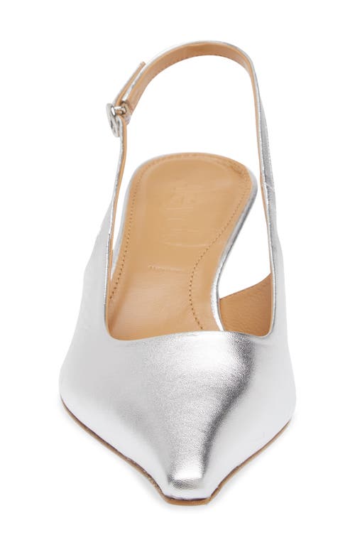 Aeyde Catrina Kitten Heel Slingback Pump In Silver