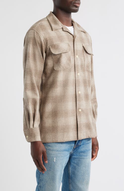 Pendleton Board Plaid Wool Flannel Button-up Shirt In Neutral