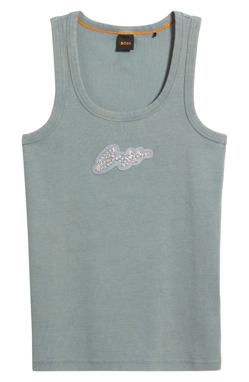 Hugo Boss Boss Orange Embellished Cotton Graphic Tank