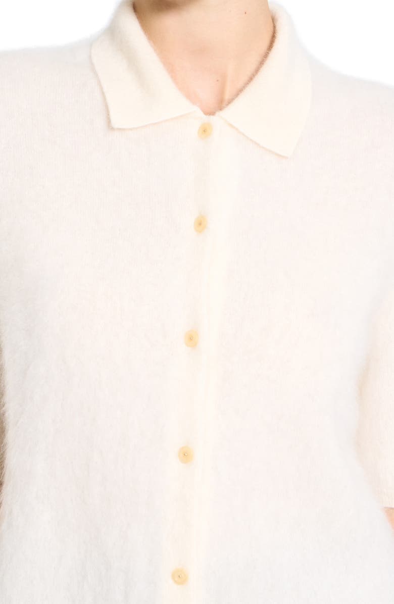 Theory Brushed Cashmere Short Sleeve Cardigan, Alternate, color,