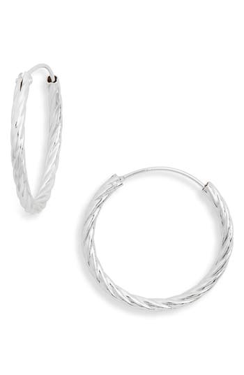 Argento Vivo Twisted Endless Hoop Earrings In Silver