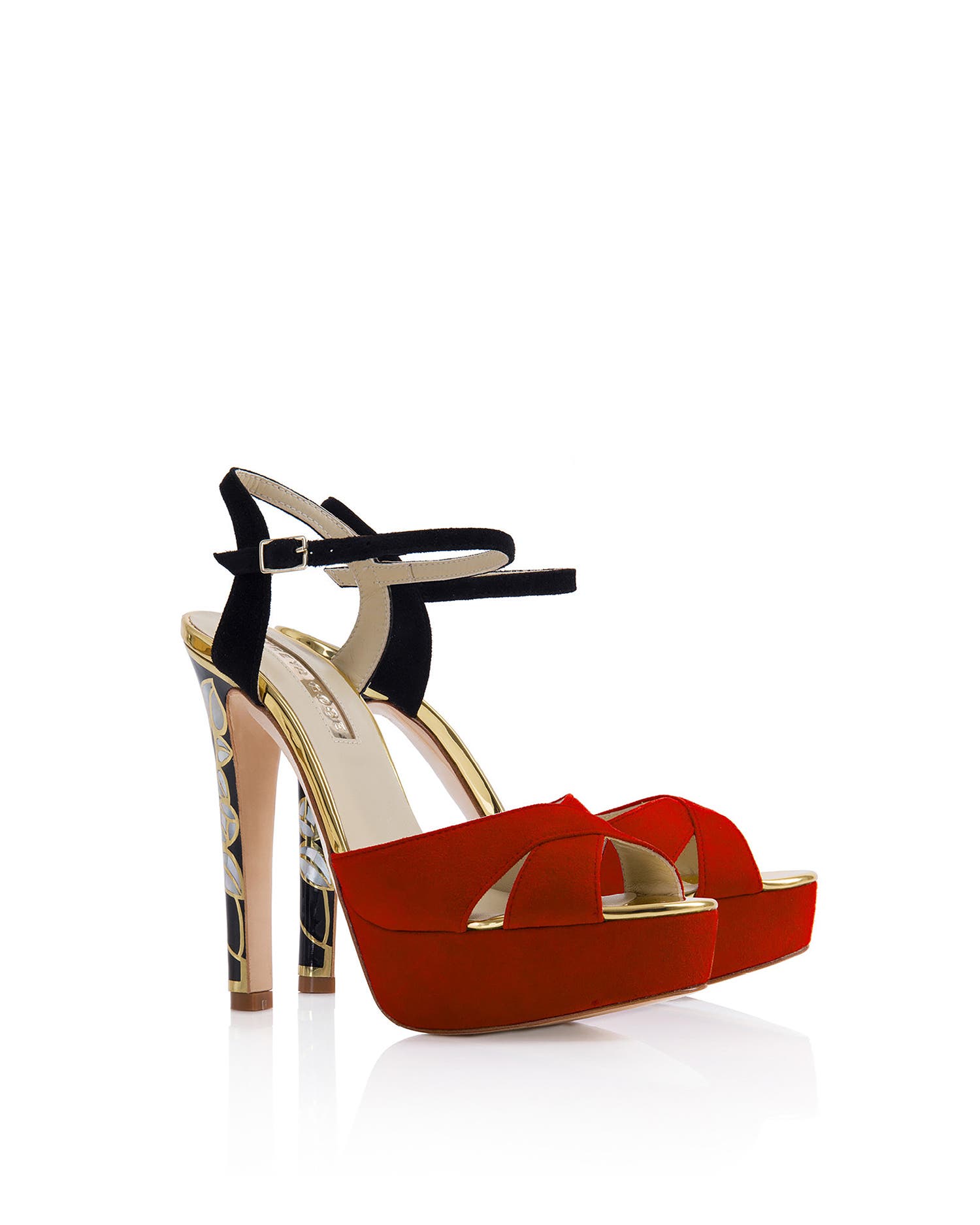 Freya Rose Rose in Bloom Rouge Ankle Strap Pearl Heel Sandal, Alternate, color, Red