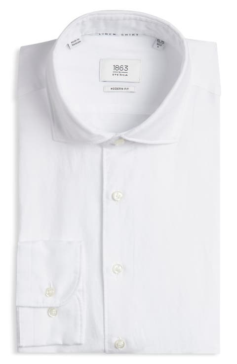 Modern Fit Cotton & Linen Dress Shirt