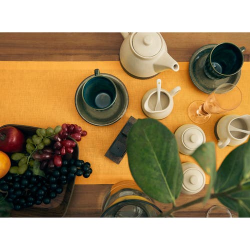 Solino Home Linen Table Runner In Orange