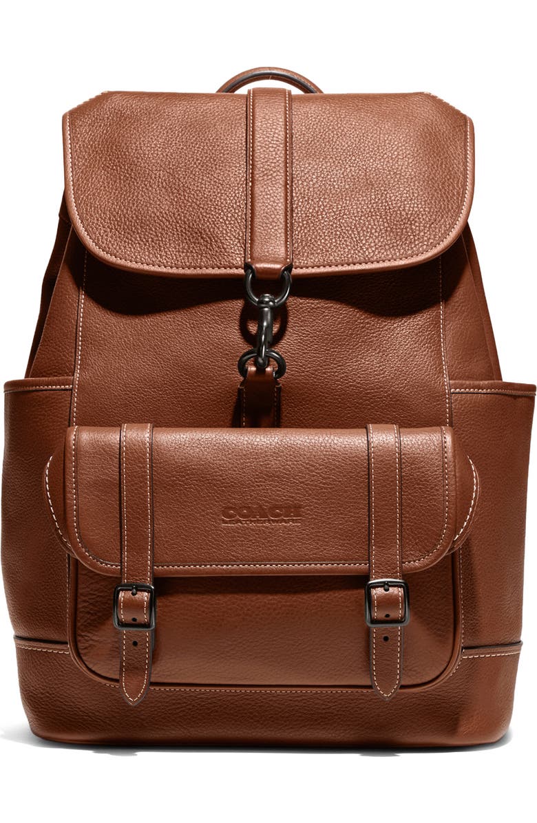 COACH Carriage Leather Backpack, Main, color,
