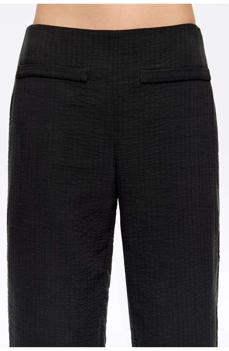 Bimba y Lola Textured Cotton Straight Leg Trousers, Alternate, color, Dark Grey