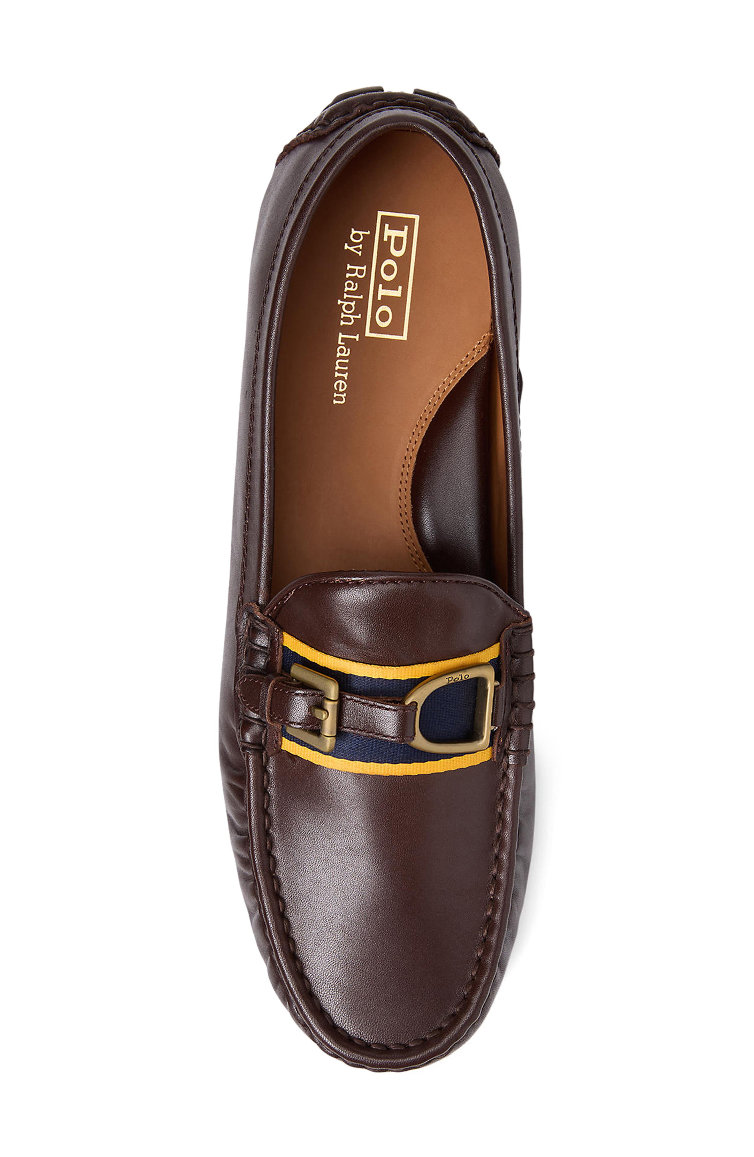 Polo Ralph Lauren Anders Buckle Bit Loafer, Alternate, color, Dark Brown